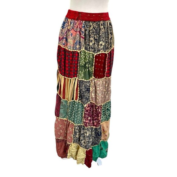 Handmade Patchwork Gypsy Bohemian Hippie Festival Long Skirt size Small/Medium - Picture 4 of 9